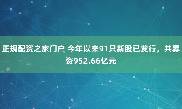 正规配资之家门户 今年以来91只新股已发行,共募资952.66亿元